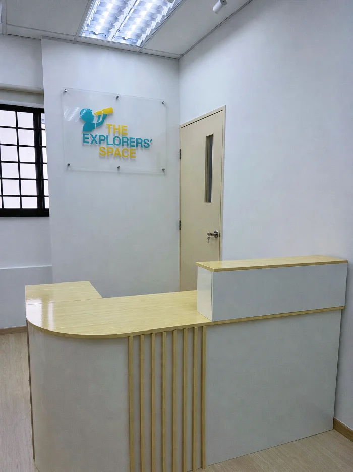 The Explorers' Space tuition centre reception area